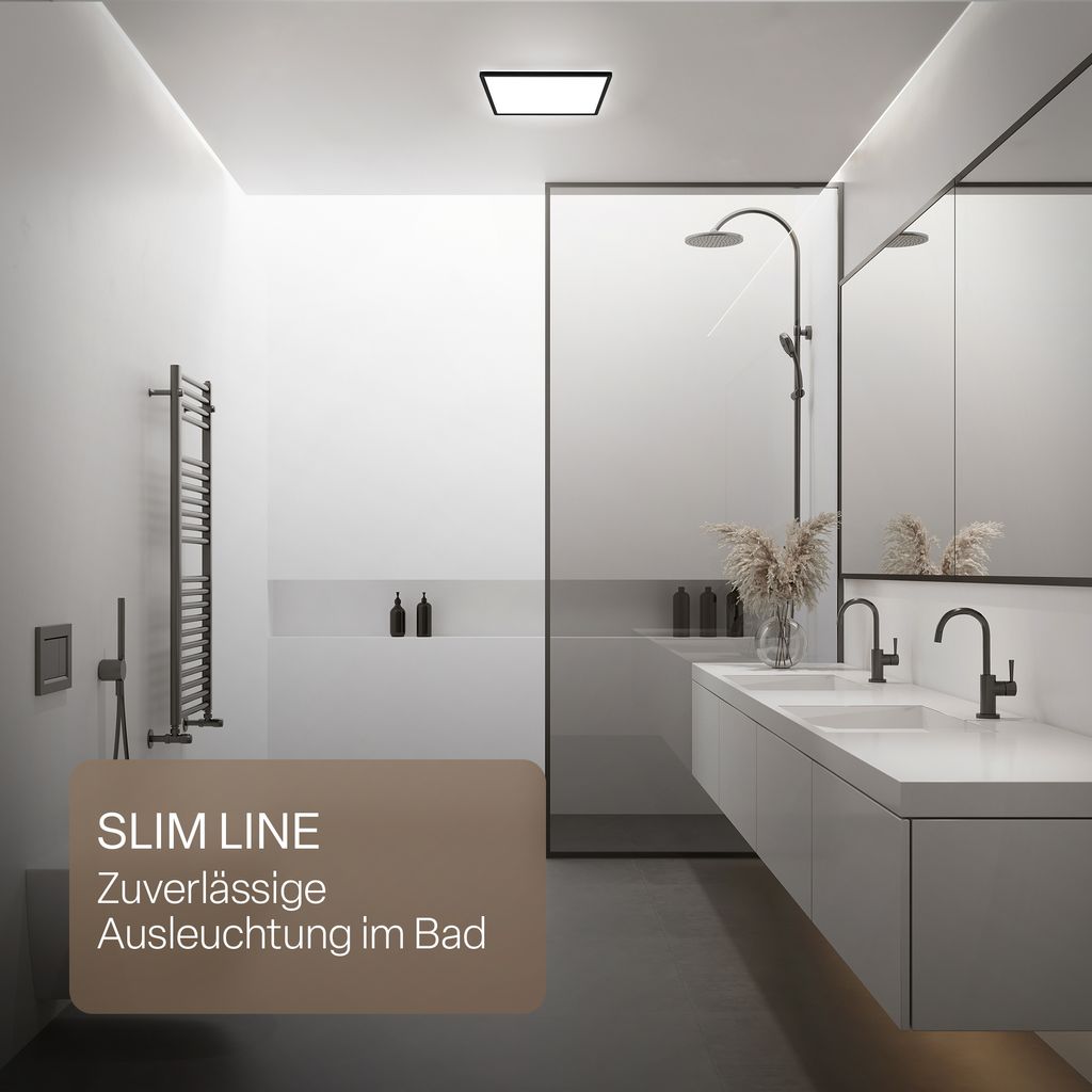 LED Deckenlampe LED Panel Deckenleuchte Flach Indirektes Licht IP44 Neutralweiß 8