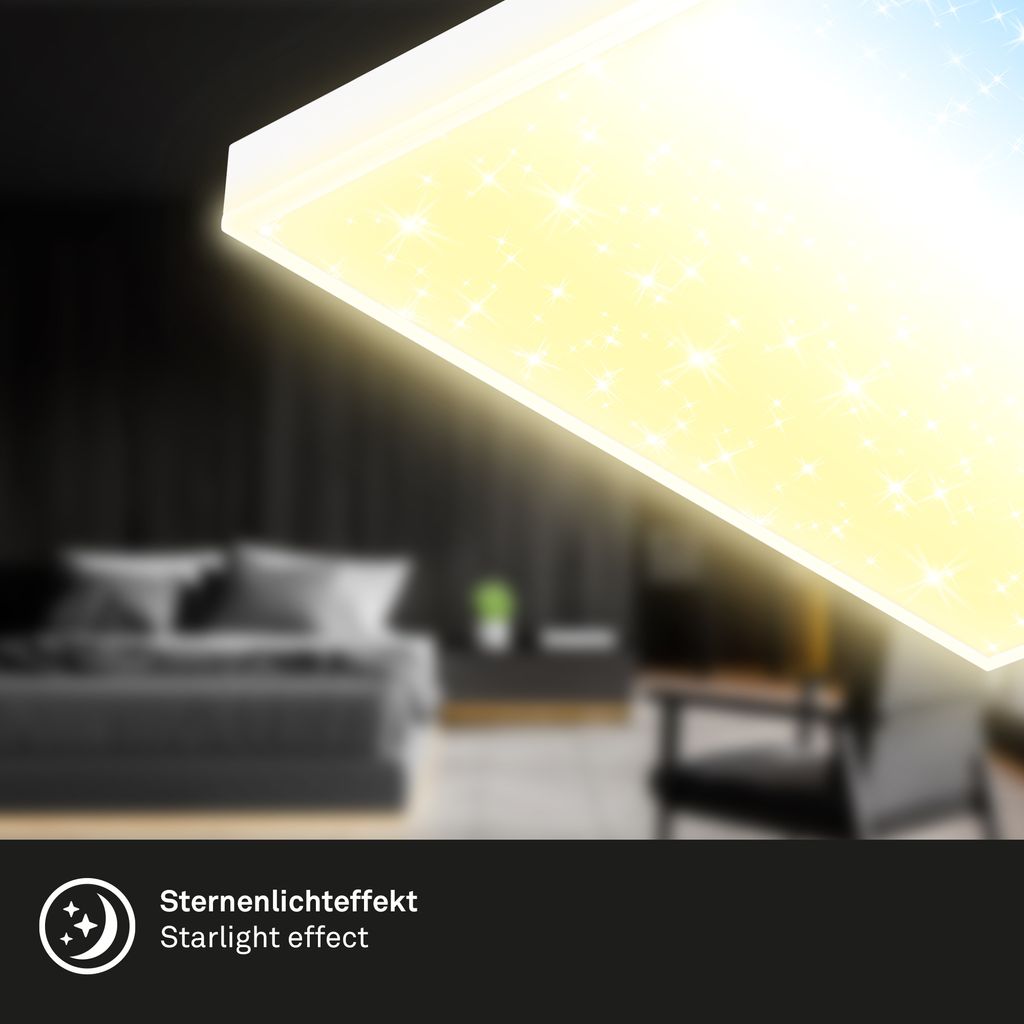 CCT LED Panel dimmbar 38x38 cm - Rahmenlos. Sternenhimmel. 2300 lm. 22W. 30006500K. Fernbedienung. weiß 2