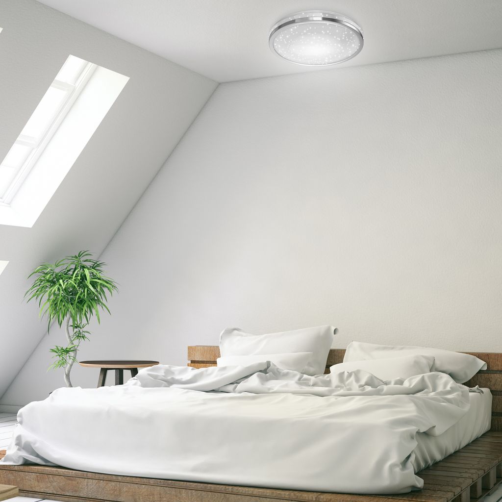 Deckenleuchte Ø38 cm - 24W. 2200lm. LED. Sternenhimmel. neutralweiß. chromfarbig 5