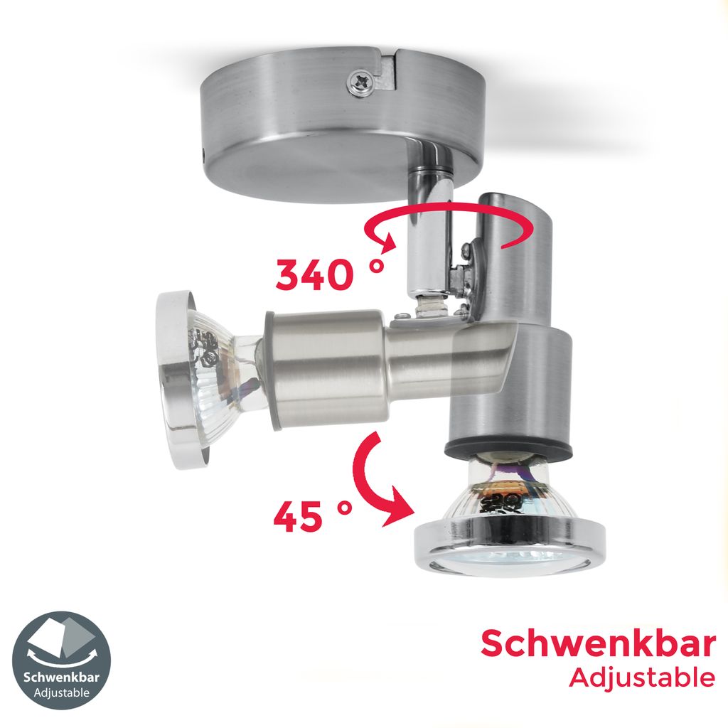 Wandleuchte - 4.8W. 400lm. LED. schwenkbar. IP44. warmweiß. silberfarbig 4
