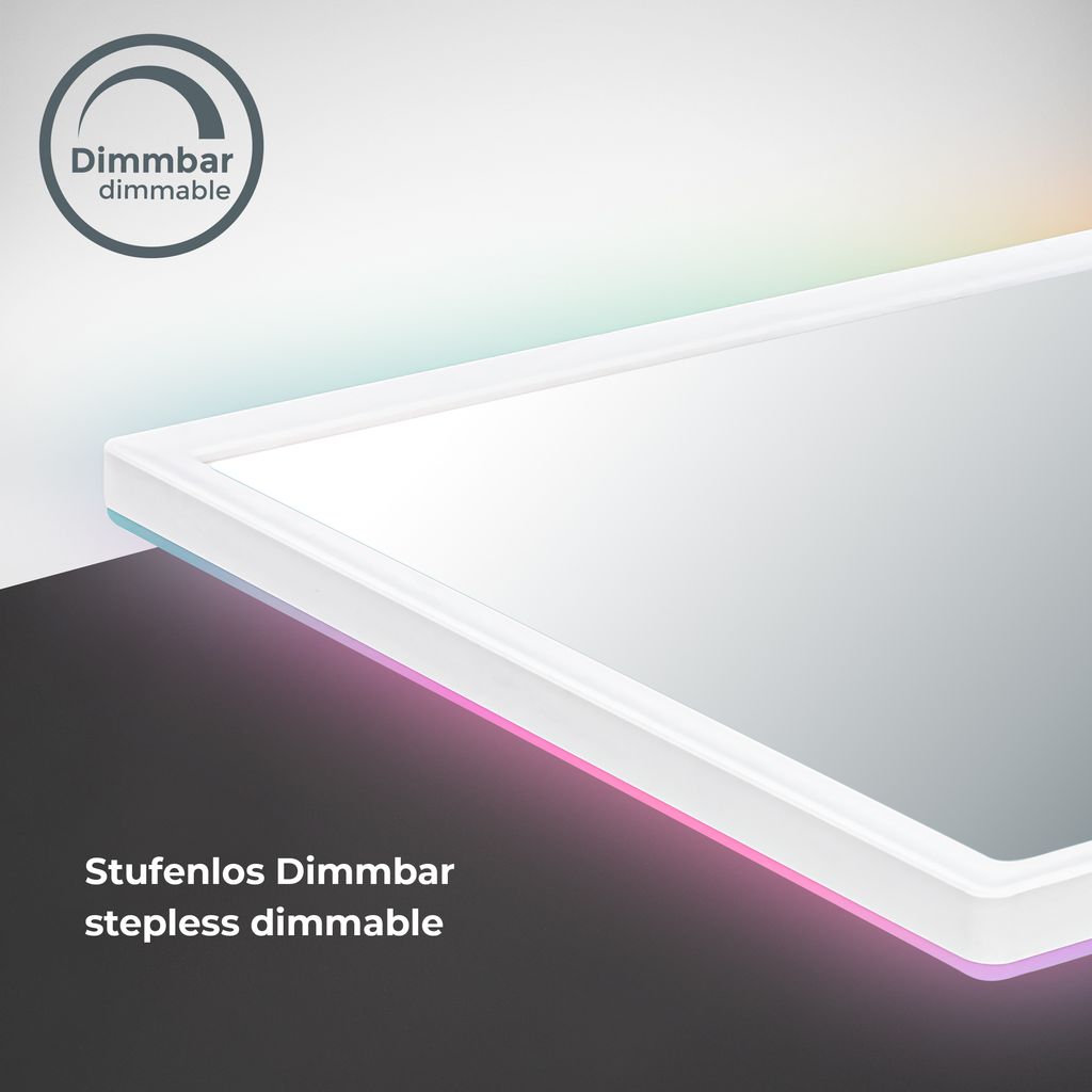 LED Panel 58x20 cm - 22W. 3000lm. dimmbar. Fernbedienung. CCT. RGB. weiß 2