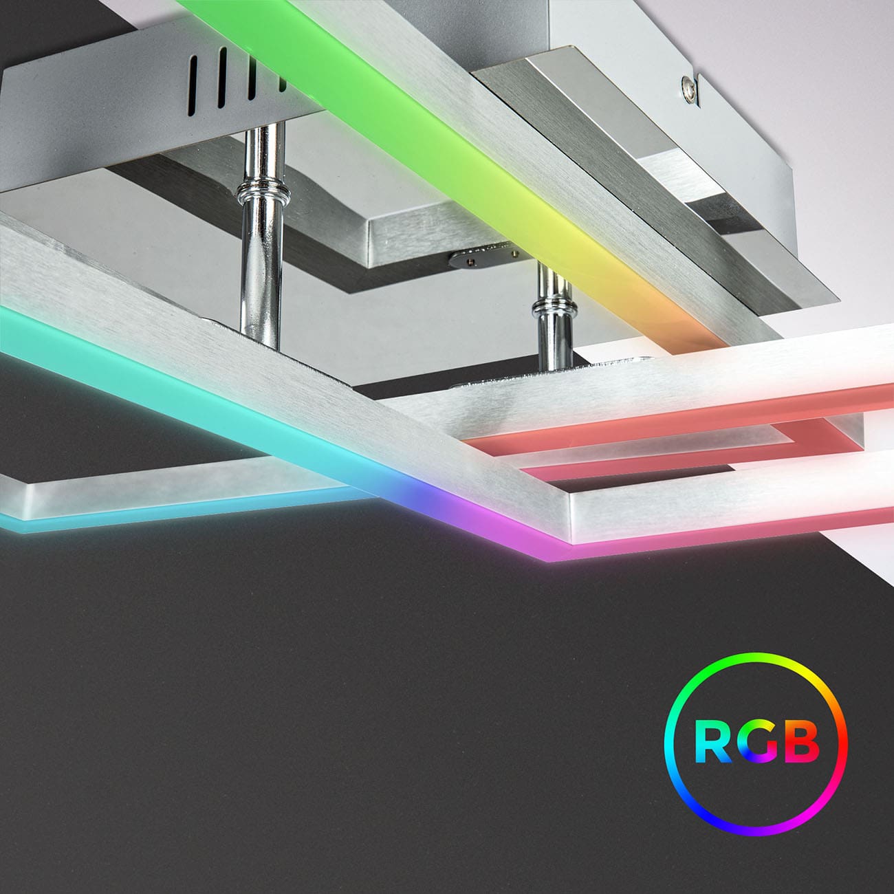 CCT RGB LED Frame Deckenleuchte schwenkbar 2-flammig mit Timer - 5