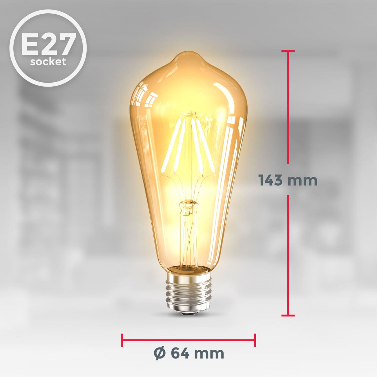 Retro Filament Leuchtmittel Modell ST64 E27 | 2er Set - 6