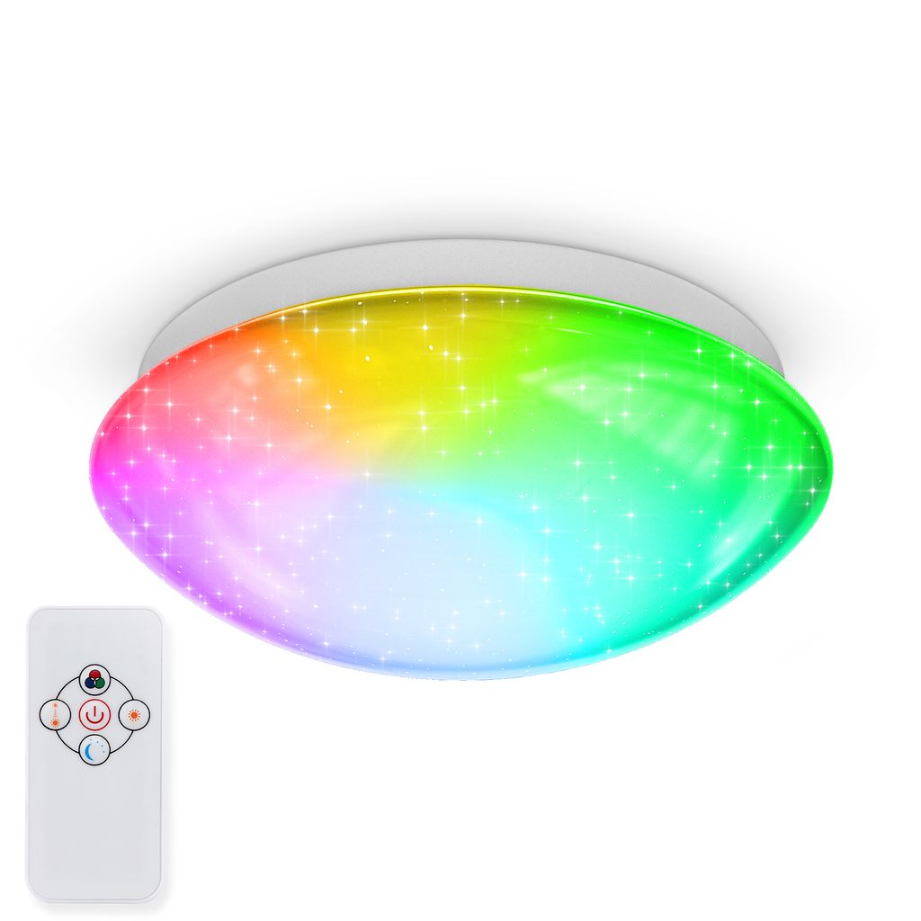 Deckenleuchte Ø25.5 cm - 10W. 900lm. LED. dimmbar. Fernbedienung. RGBW. weiß 0