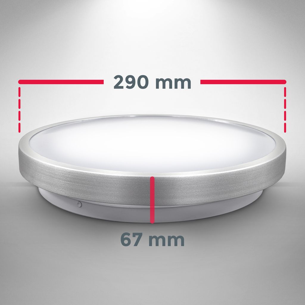 Deckenleuchte Ø29 cm - 15W. 1500lm. LED. neutralweiß. silberfarbig 5