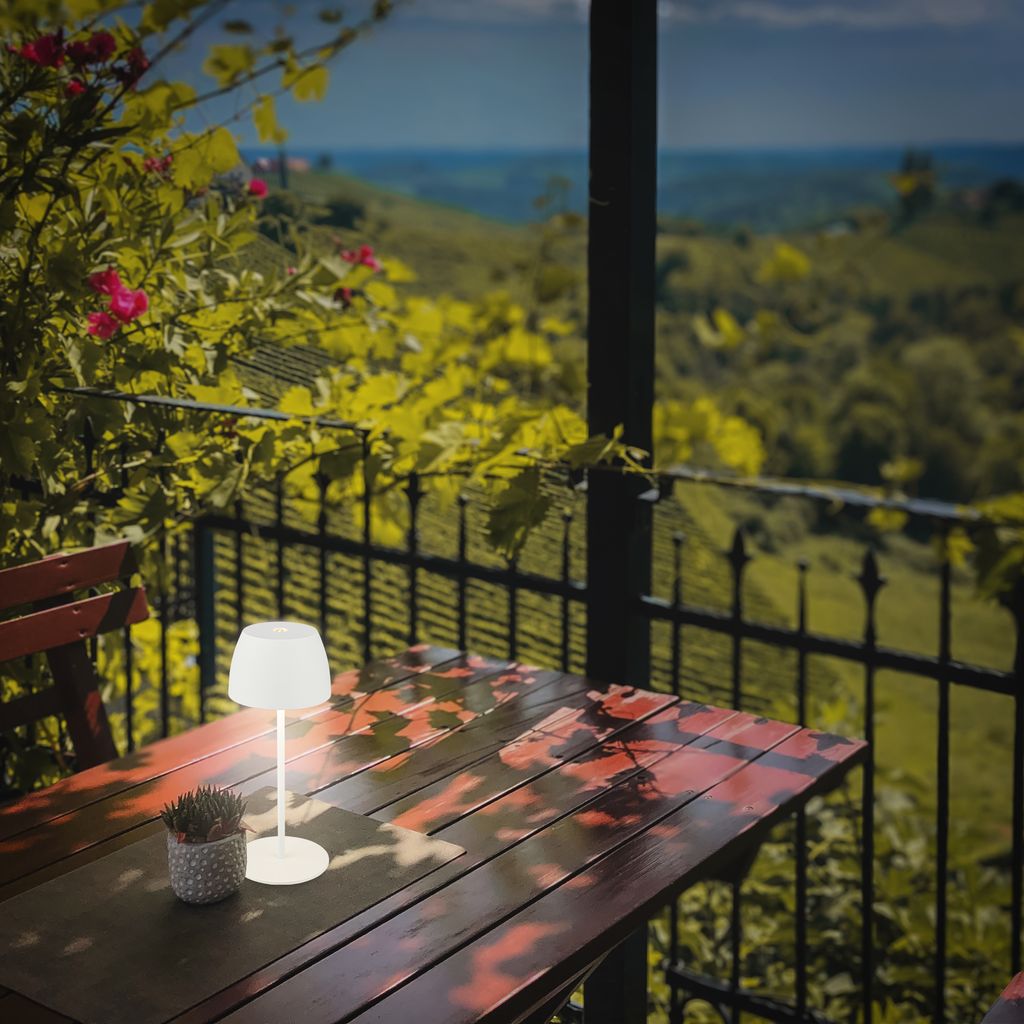 Tischlampe - 2.5W. 150lm. akku. led. dimmbar. warmweiß. weiß 13