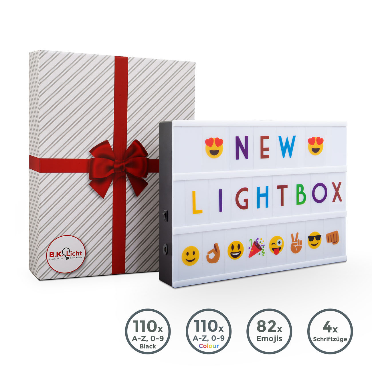 LED Lichtbox Lightbox mit 220 Buchstaben A4 bunt  - 3