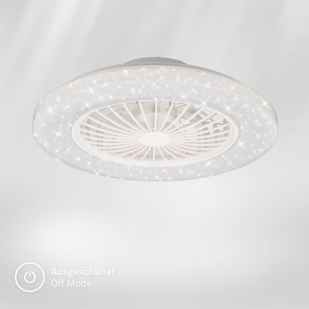 TUULETIN Deckenventilator mit Beleuchtung Ø48,5 cm - 48W, 5300lm, LED, Dimmbar, Fernbedienung, CCT, RGBIC, Weiß
