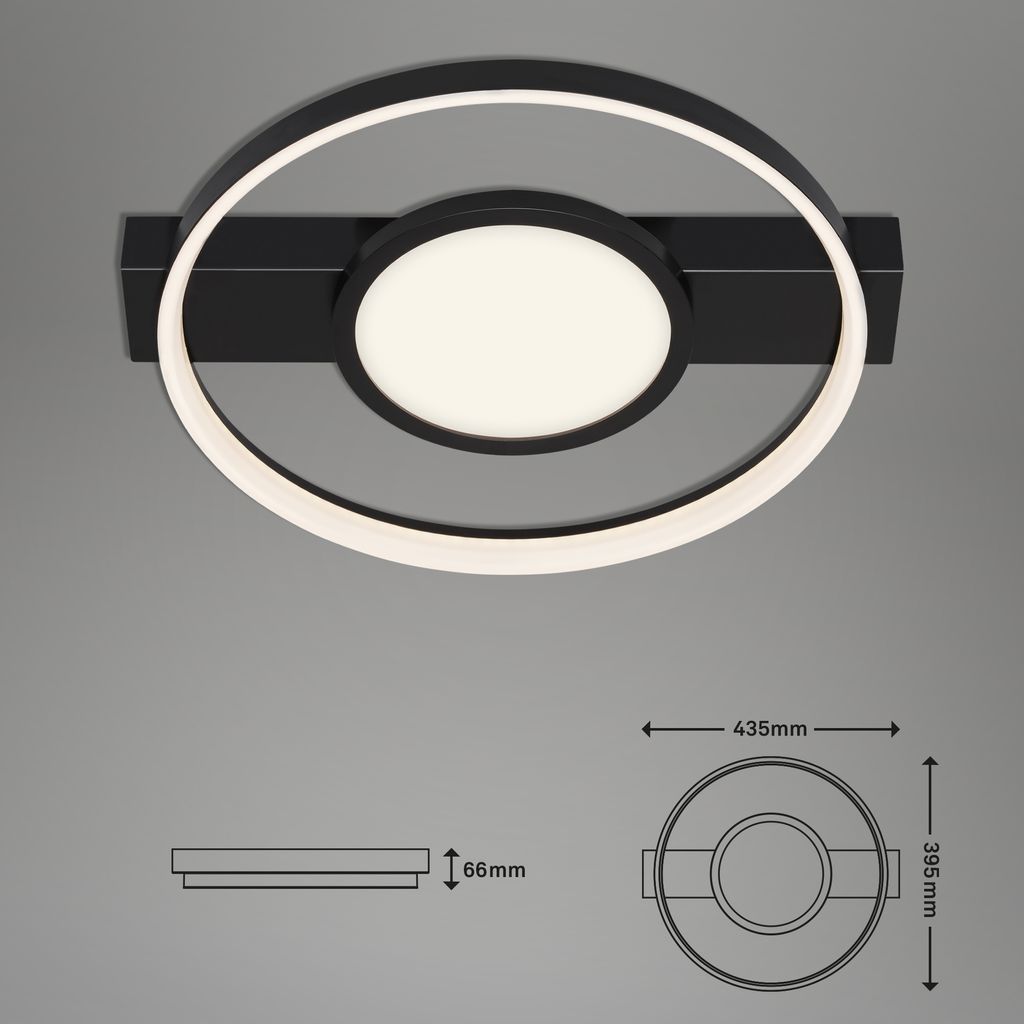 LED Deckenleuchte 43.5 cm 33W 3100lm schwarz 20