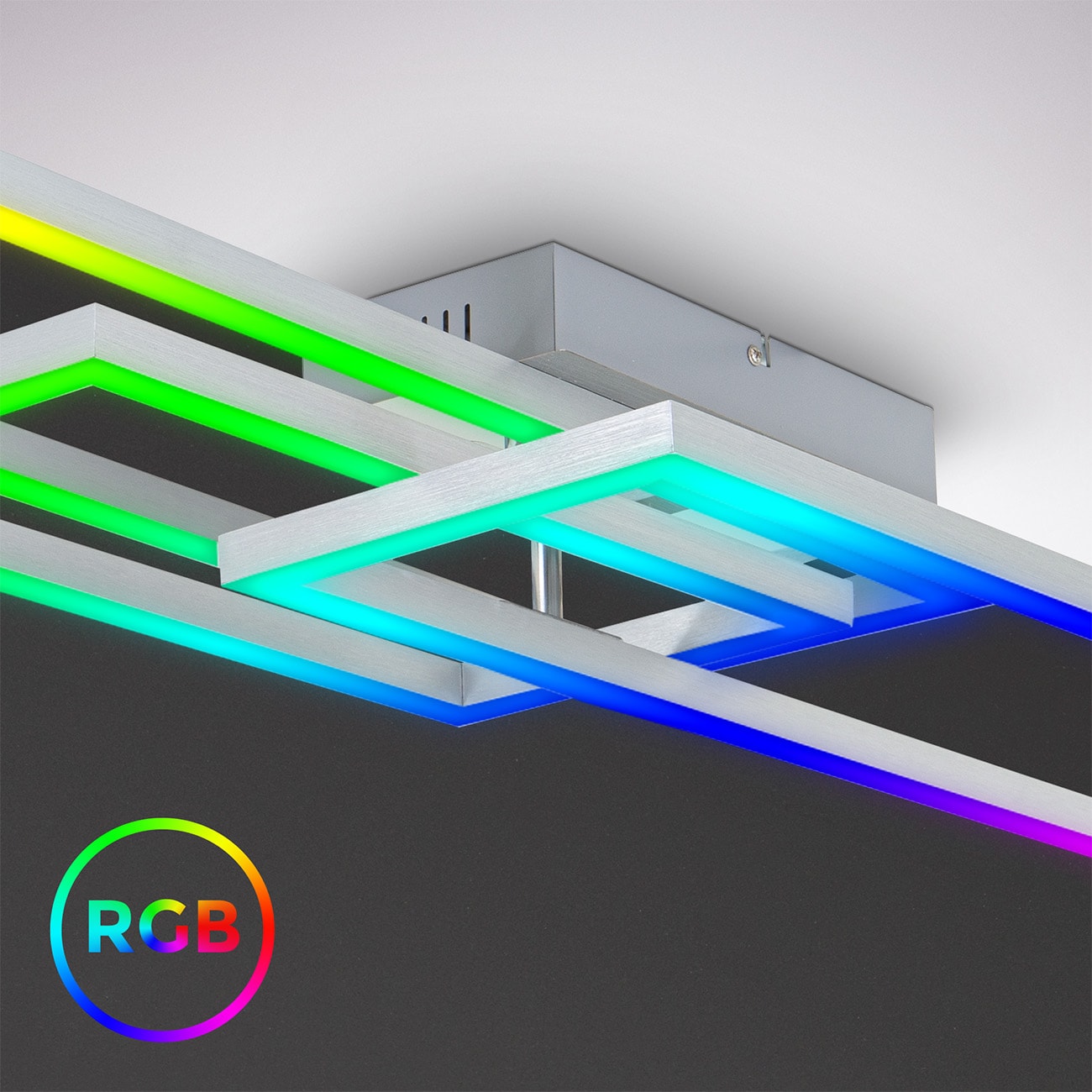 CCT RGB LED Frame Deckenleuchte schwenkbar 3-flammig mit Timer - 6