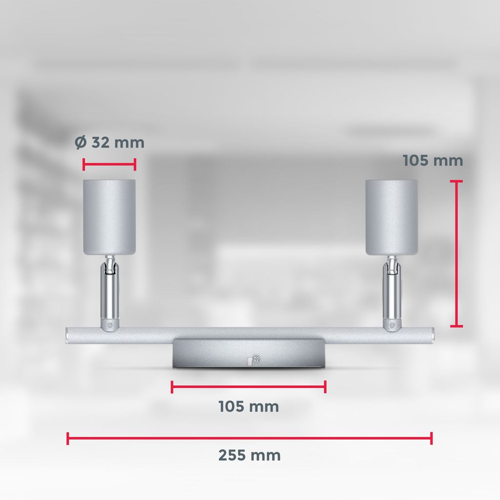 Deckenstrahler - 6W. 500lm. LED. schwenkbar. 2-flammig. GU10. warmweiß. matt-nickel 6