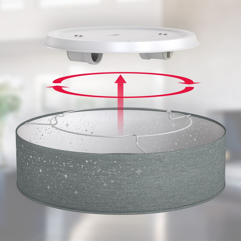 Sternenhimmel. Stoffschirm. E27. grau 5