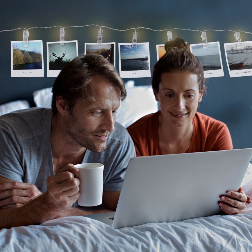 Lichterkette - 2.4W. 120lm. 5m. LED. batteriebetrieben. 40 clips. warmweiß. klar 7