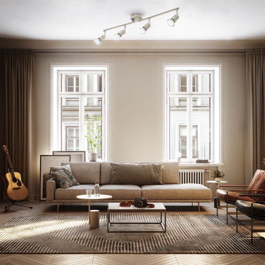 Deckenstrahler - schwenkbar. GU10 Fassung. 4-flammig. matt-nickel 3