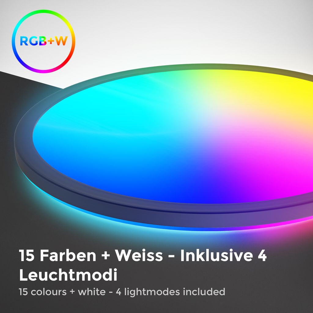 LED Panel 42 cm - 22W. 2700lm. dimmbar. Fernbedienung. RGBW. schwarz 2