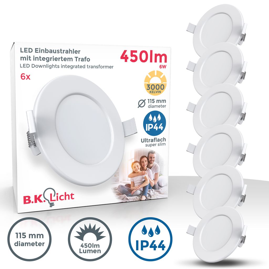 Einbauleuchten 6er Set 6W weiß 1