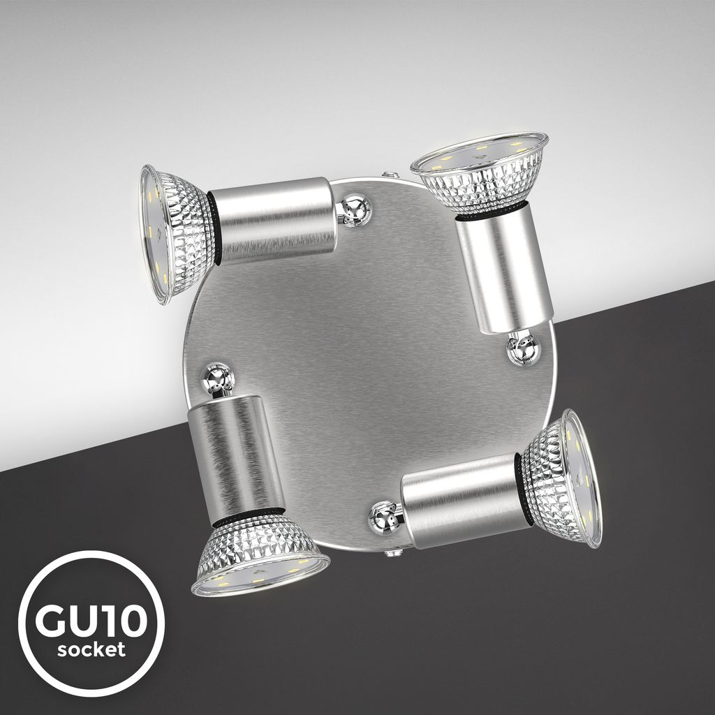 Deckenstrahler - 11.6W. 1040lm. LED. schwenkbar. GU10. Rondell. warmweiß. matt-nickel 6