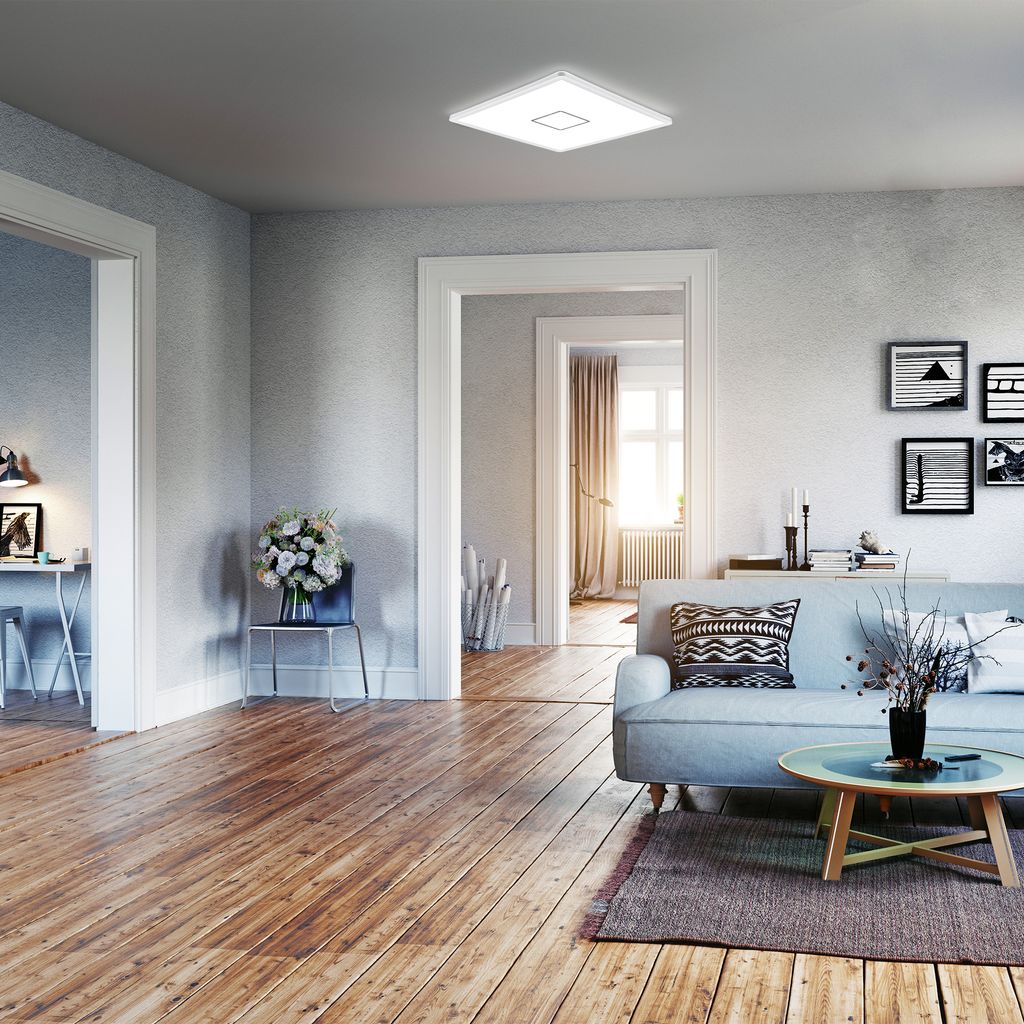 Deckenleuchte Ø29.3 cm - 18W. 2400lm. LED. neutralweiß. quadratisch. silberfarbig 3