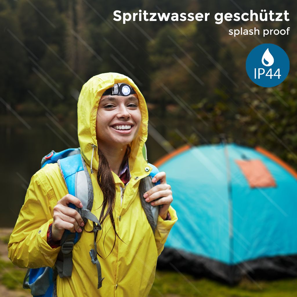 LED Stirnlampe. silber-schwarz. 12xLED/0.3W 4