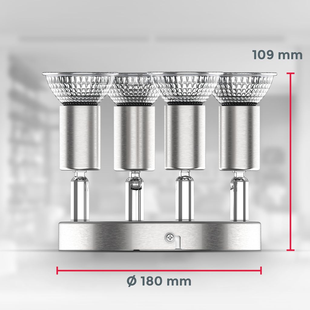 Deckenstrahler - 11.6W. 1040lm. LED. schwenkbar. GU10. Rondell. warmweiß. matt-nickel 4