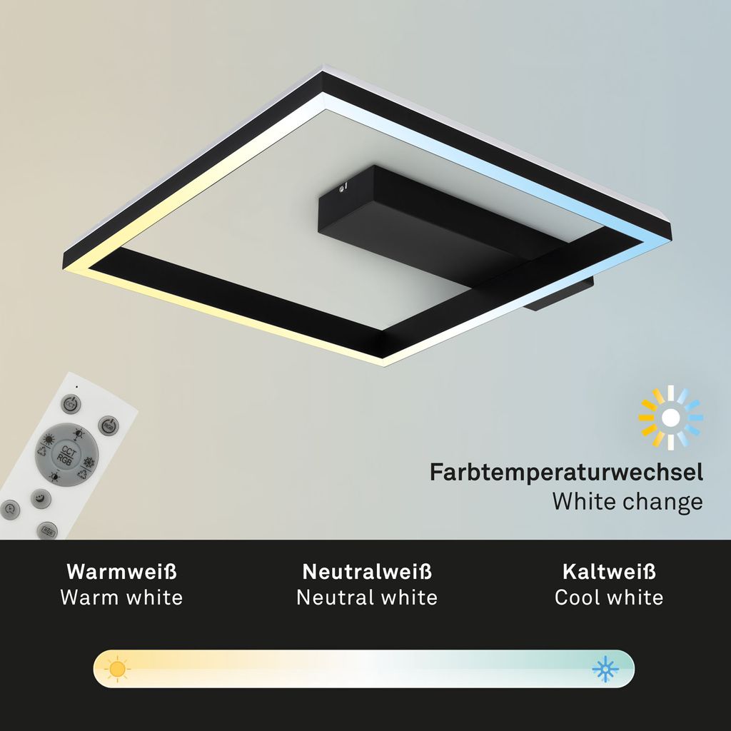 RGB CCT LED Deckenleuchte. 57cm. LED-Platine. 20 W. 1800 lm. schwarz 3
