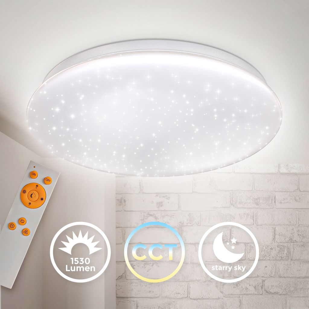 Deckenleuchte Ø33.8 cm - 17W. 1530lm. LED. dimmbar. Fernbedienung. CCT. weiß 1