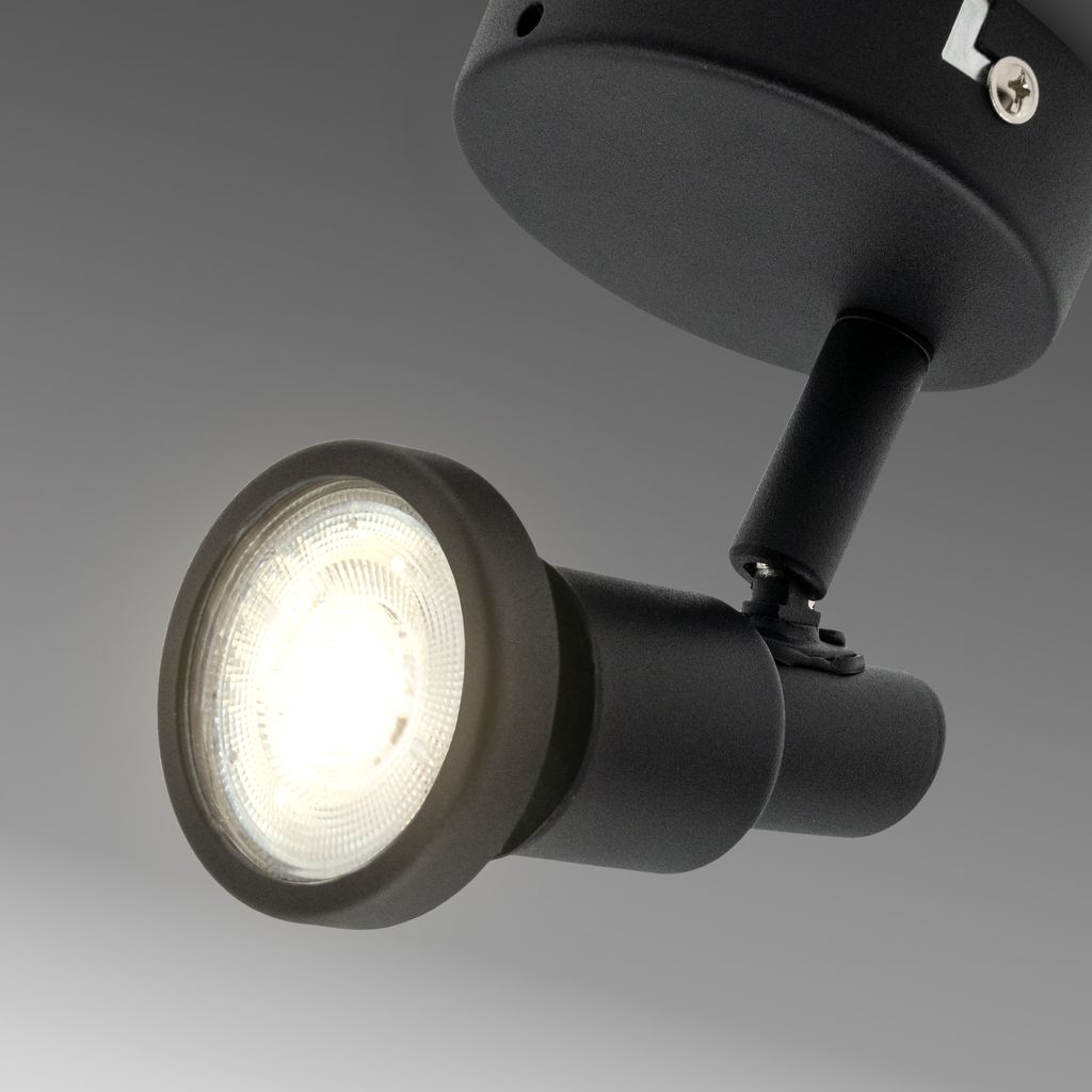 Wandlampe - 4.8W. 400lm. LED. schwenkbar. IP44. warmweiß. schwarz 5