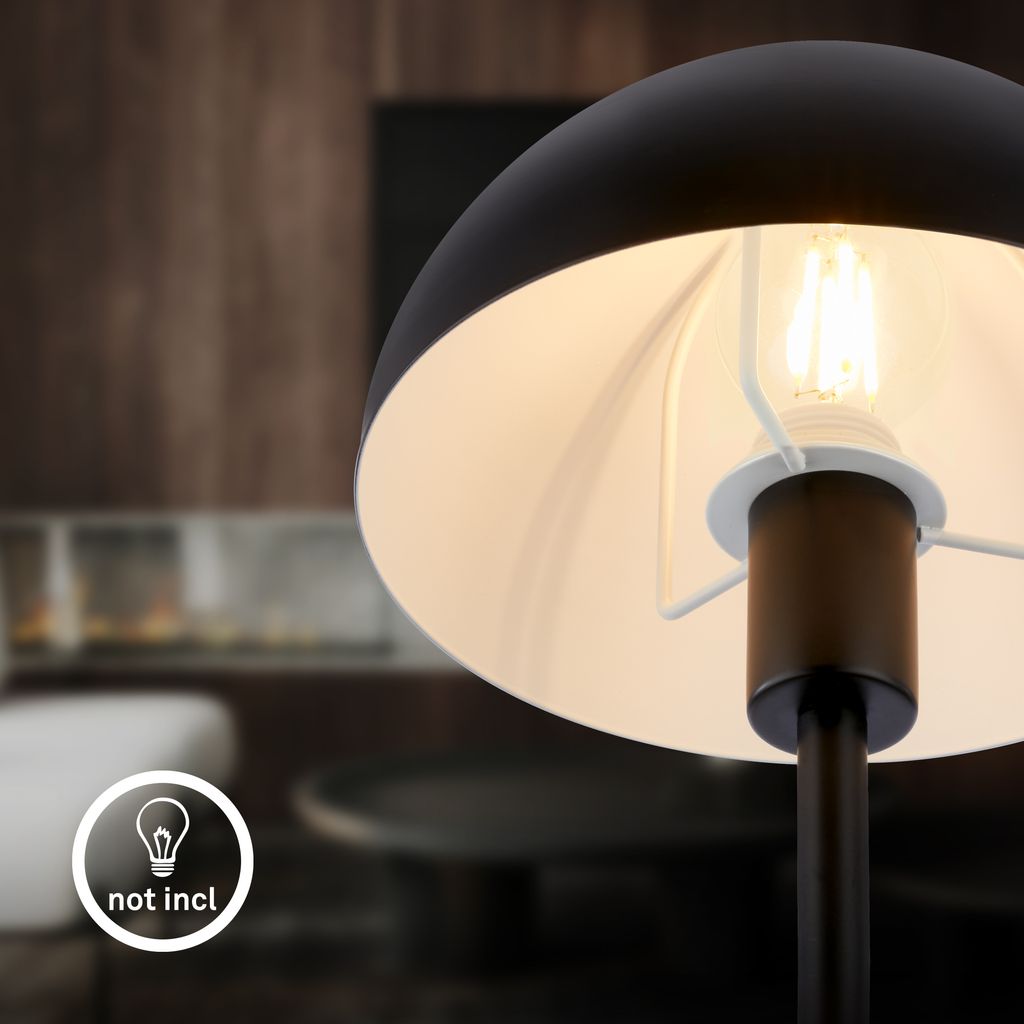 Briloner PURA Tischlampe, Kabelschalter, E14, Schwarz, Ø18 x 35 cm