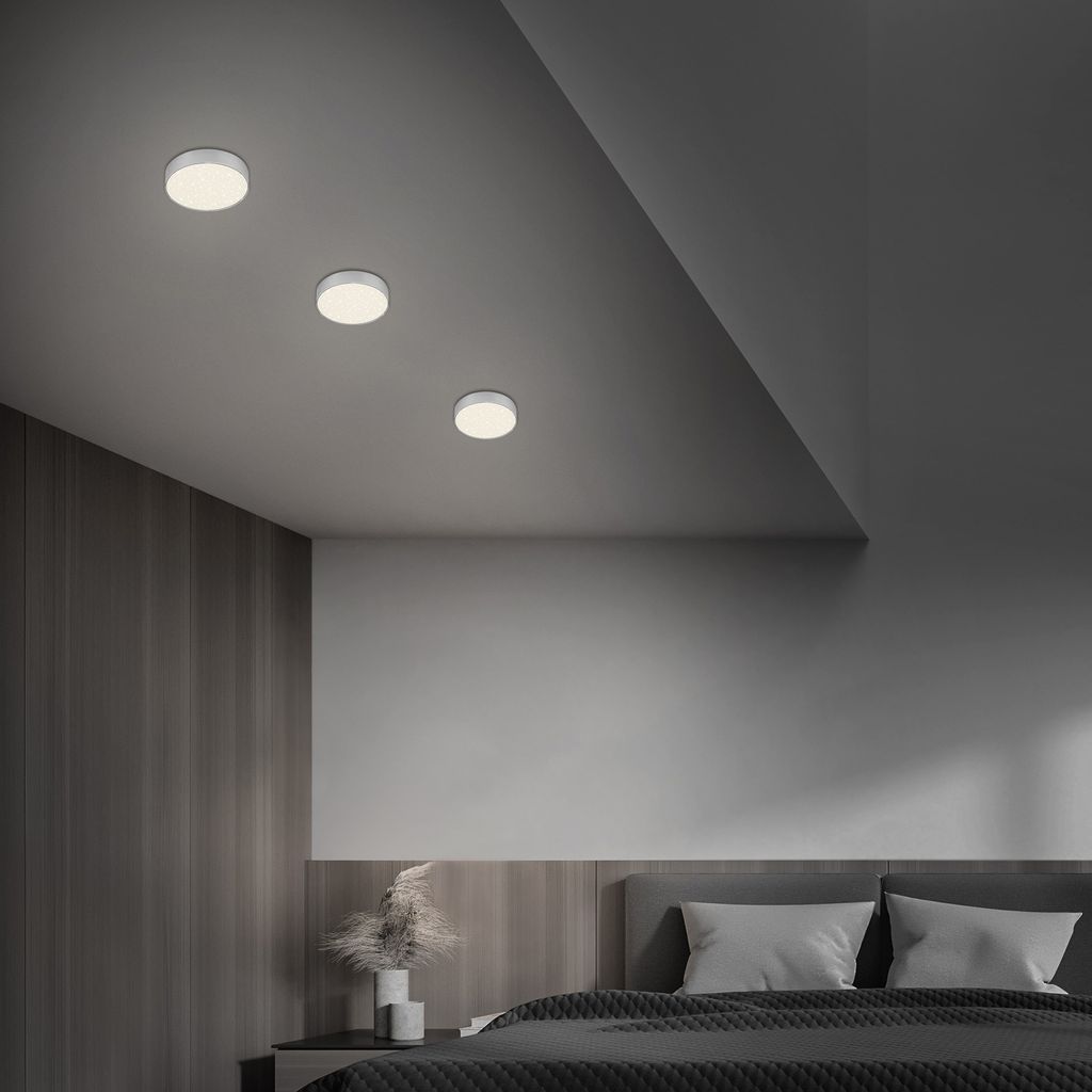 LED Aufbauleuchte IP20 Sternenhimmel 11 W silber Metall-Kunststoff Briloner 3