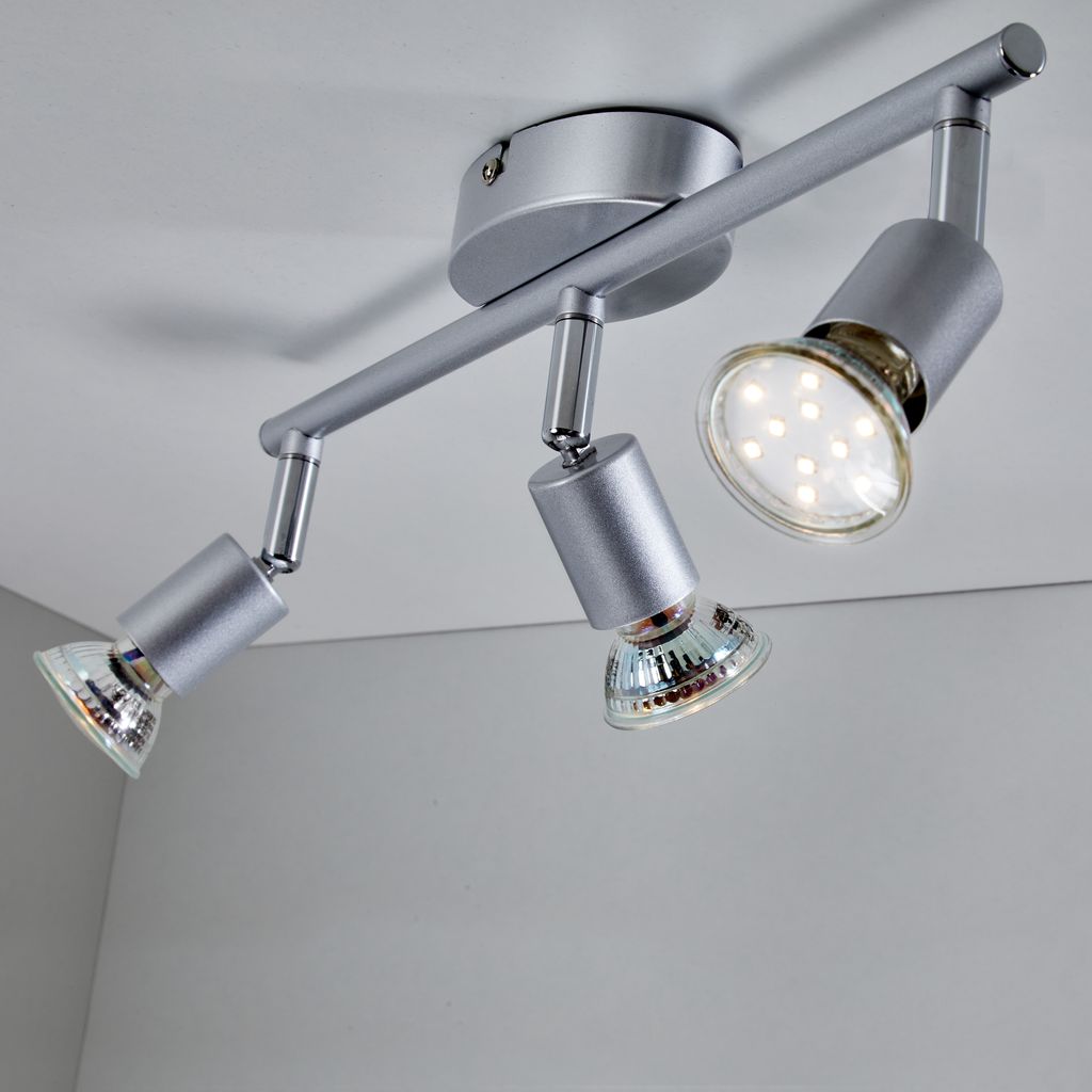 Deckenstrahler - 9W. 750lm. LED. schwenkbar. GU10. 3-flammig. warmweiß. silberfarbig 10