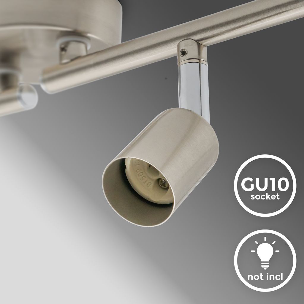 Deckenstrahler - schwenkbar. GU10 Fassung. 4-flammig. matt-nickel 6