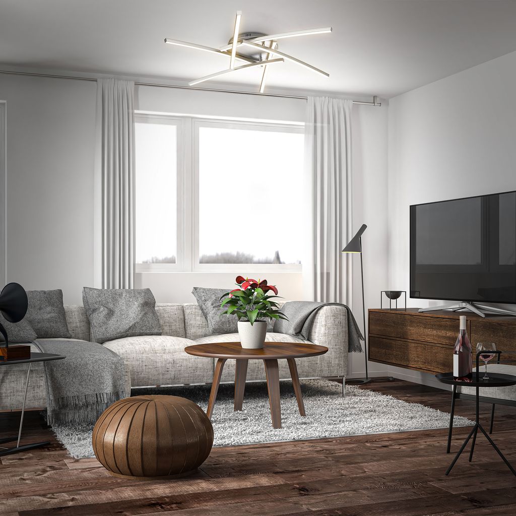 Deckenleuchte 59x59 cm - 24W. 2880lm. LED. warmweiß. silberfarbig 2