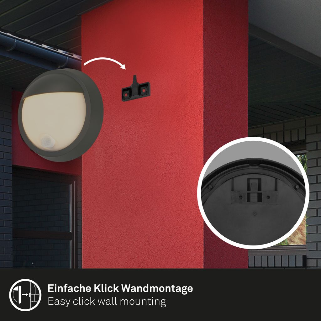 Puni LED Wandleuchte Aussen. Bewegungsmelder. Dämmerungssensor. Akku 5