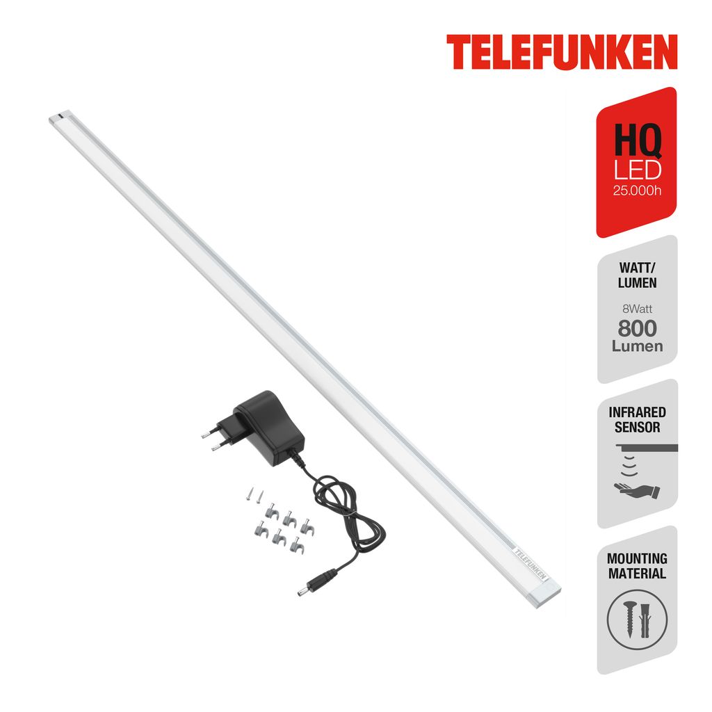 LED Unterbauleuchte 87.3 cm 10W 1100lm silber 1