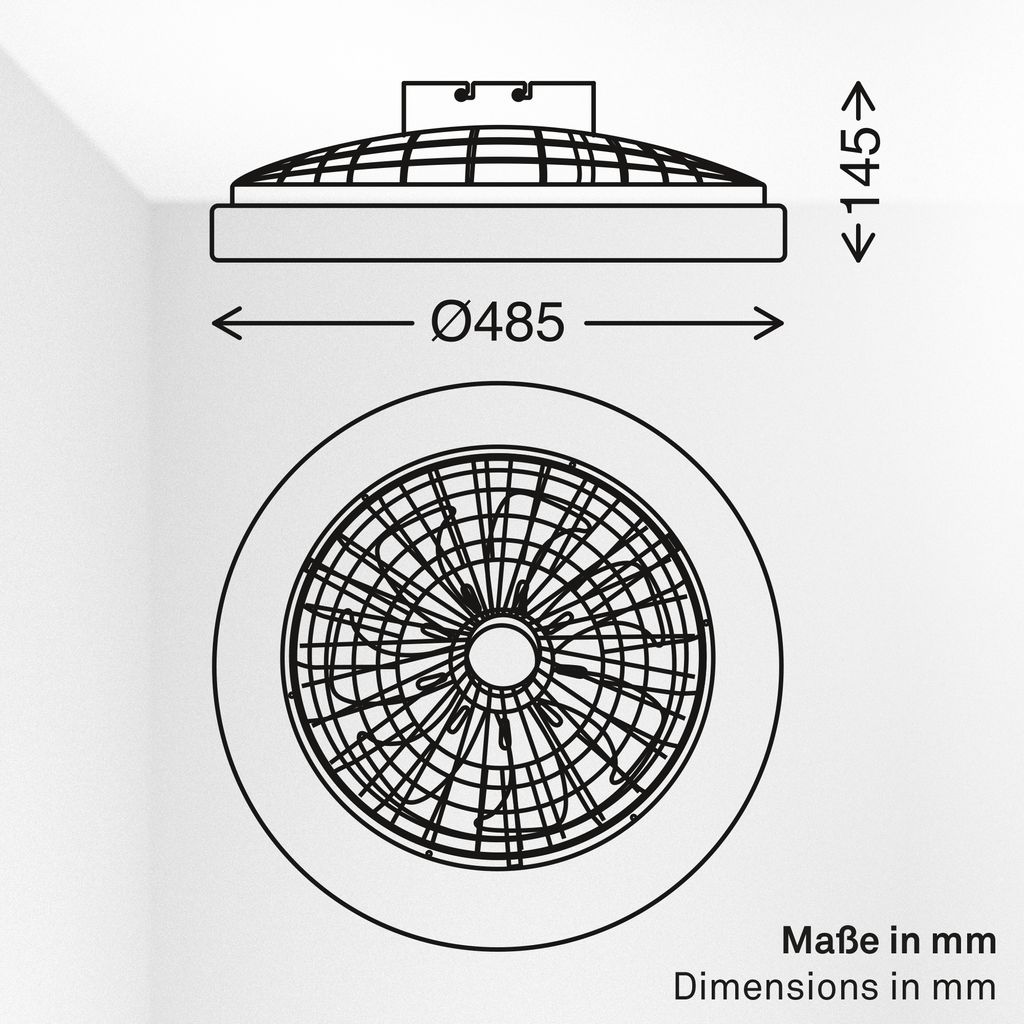 FANTI LED Deckenleuchte mit Ventilator, 5 Geschwindigkeiten, Fernbedienung, CCT Funktion, Weiß