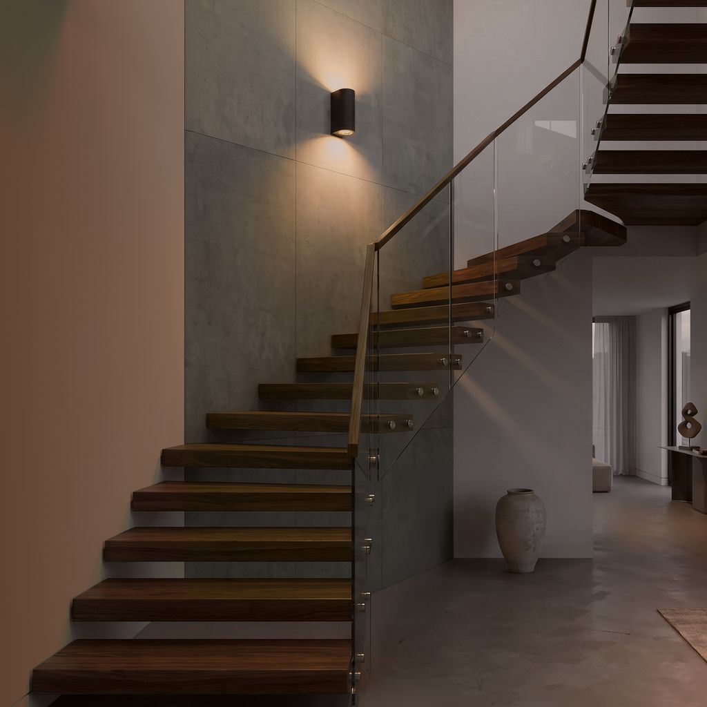 Außenwandleuchte - 9,4W, 800lm, IP44, LED, warmweiß, schwarz