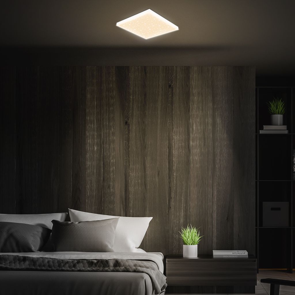 CCT LED Panel dimmbar 38x38 cm - Rahmenlos. Sternenhimmel. 2300 lm. 22W. 30006500K. Fernbedienung. weiß 6