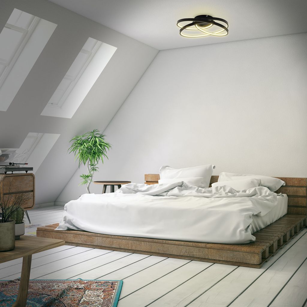 Deckenlampe 39x39.5 cm - 35W. 4600lm. LED. warmweiß. schwarz 3