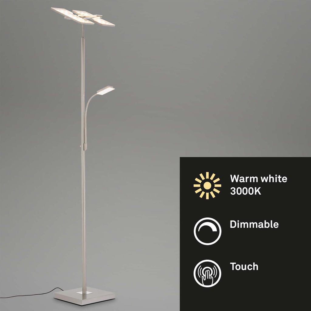 LED Touch Stehleuchte 180 cm 3x7.5W 750lm matt-nickel 1