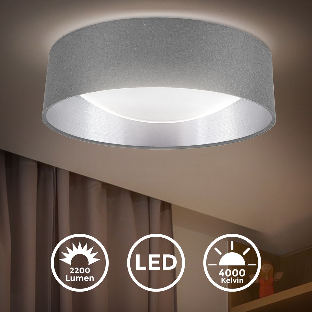 LED Deckenleuchte, grau-silber, 1xLED/18W
