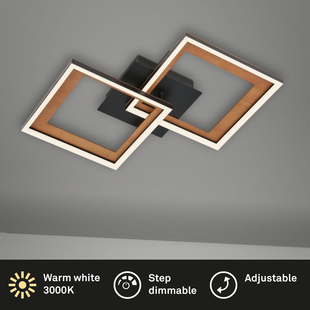 Briloner Leuchten FRAME - Wand-& Deckenleuchte - 3726015 - Stufenweise dimmbar - 3000K warmweiß - Memoryfunktion - Schwenkbar - 44 x 44 x 8 cm 2