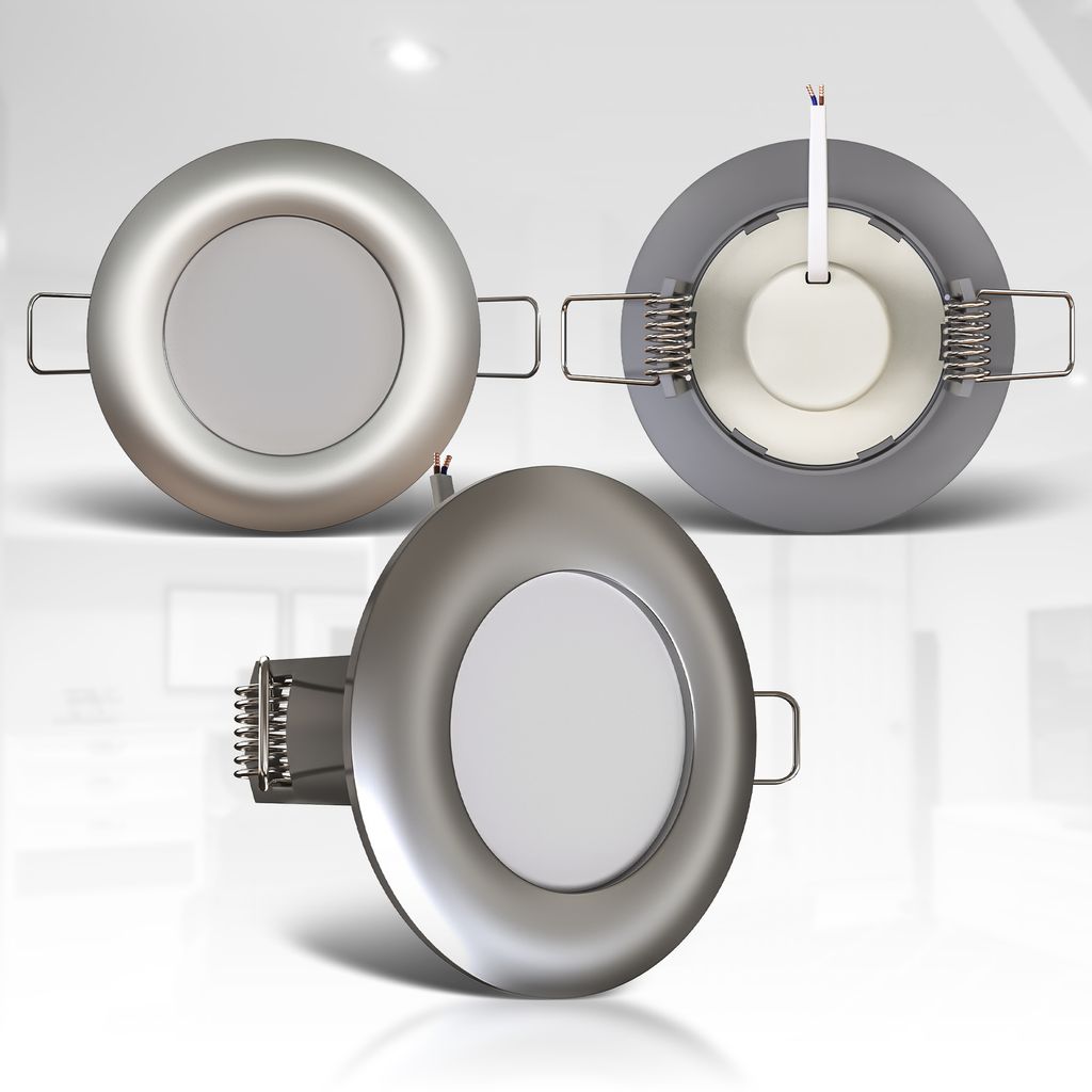 LED Einbauleuchte nickel 5er SET 5W 7