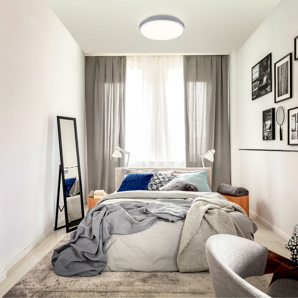 Deckenleuchte Ø28.8 cm - 12W. 1200lm. LED. warmweiß. silberfarbig 4