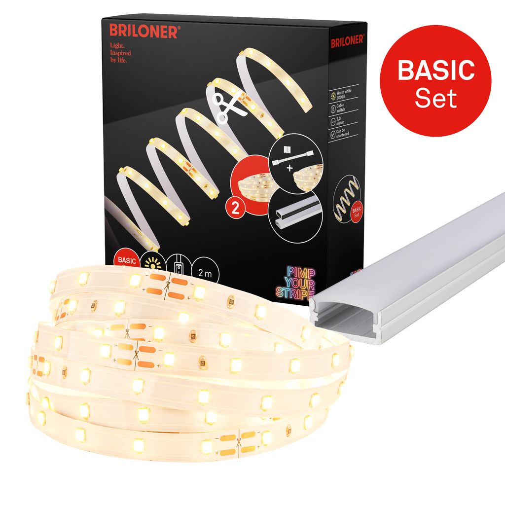 Pimp Your Stripe LED Strip 2m mit Schalter + Alu-Profil silber 0