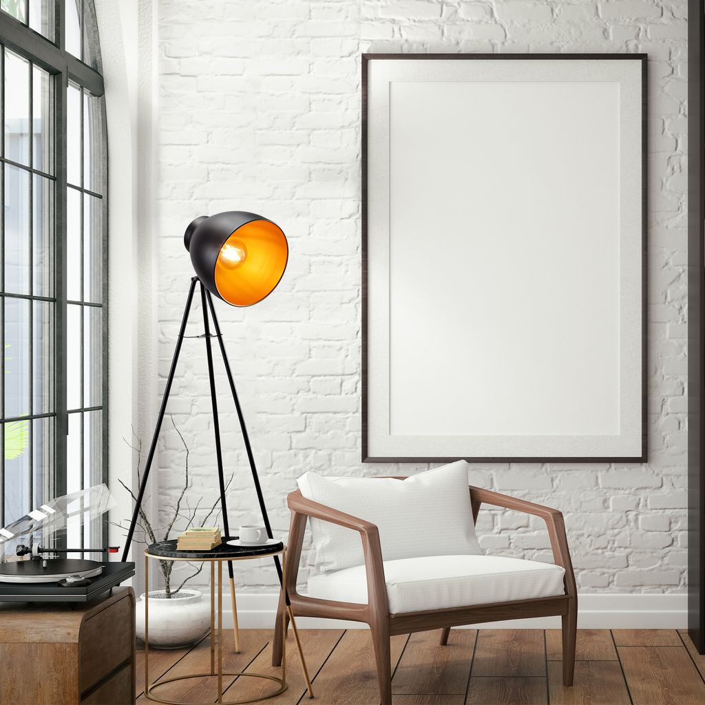 Stehlampe - Schalter. schwenkbar. E27 Fassung. max. 40W. Schwarz-Gold 2