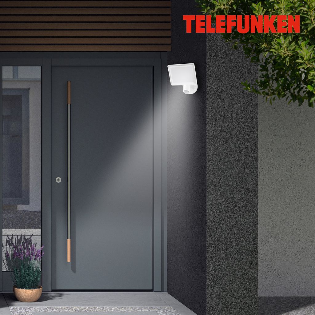 LED Aussenlampe mit Bewegungsmelder. Schwenkbare Wandlampe. IP44 Spritzwasserschutz. 20W. 2000lm. 4.000K neutralweißes Licht. Wandleuchte. Aussenlampe Wand. LED Strahler. Leuchtdauer einstellbar I Weiß  3