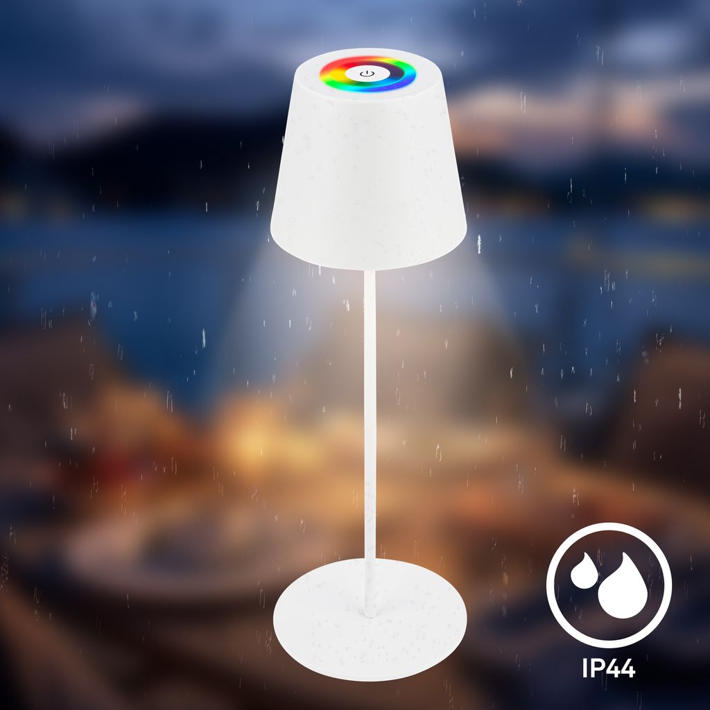 LED Akku-Tischlampe 36cm - kabellos. Smart. Dimmbar. 300 Lumen. 3.5W. 2700K warmweiß. weiß 9