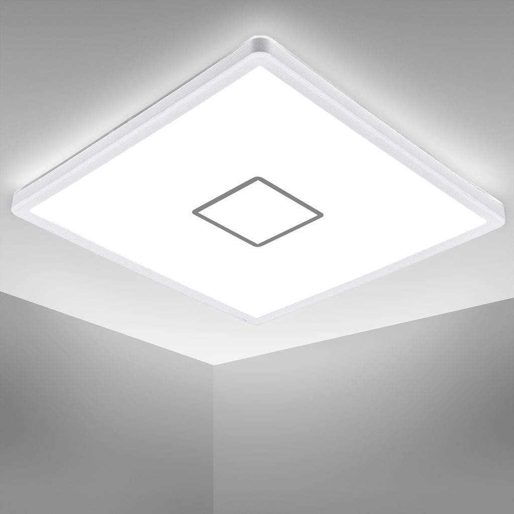Deckenleuchte Ø29.3 cm - 18W. 2400lm. LED. neutralweiß. quadratisch. silberfarbig 8