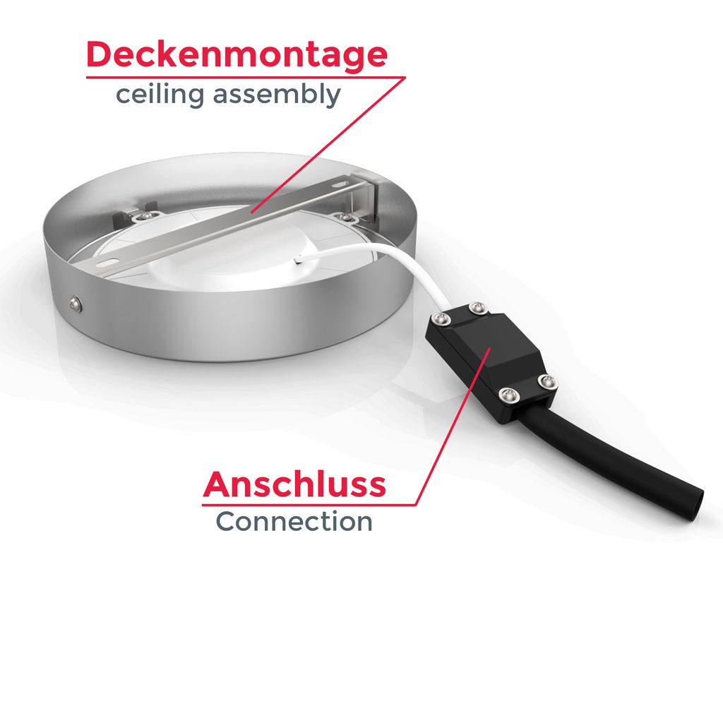Deckenleuchte Ø17 cm - 12W. 900lm. LED. warmweiß. silberfarbig 5