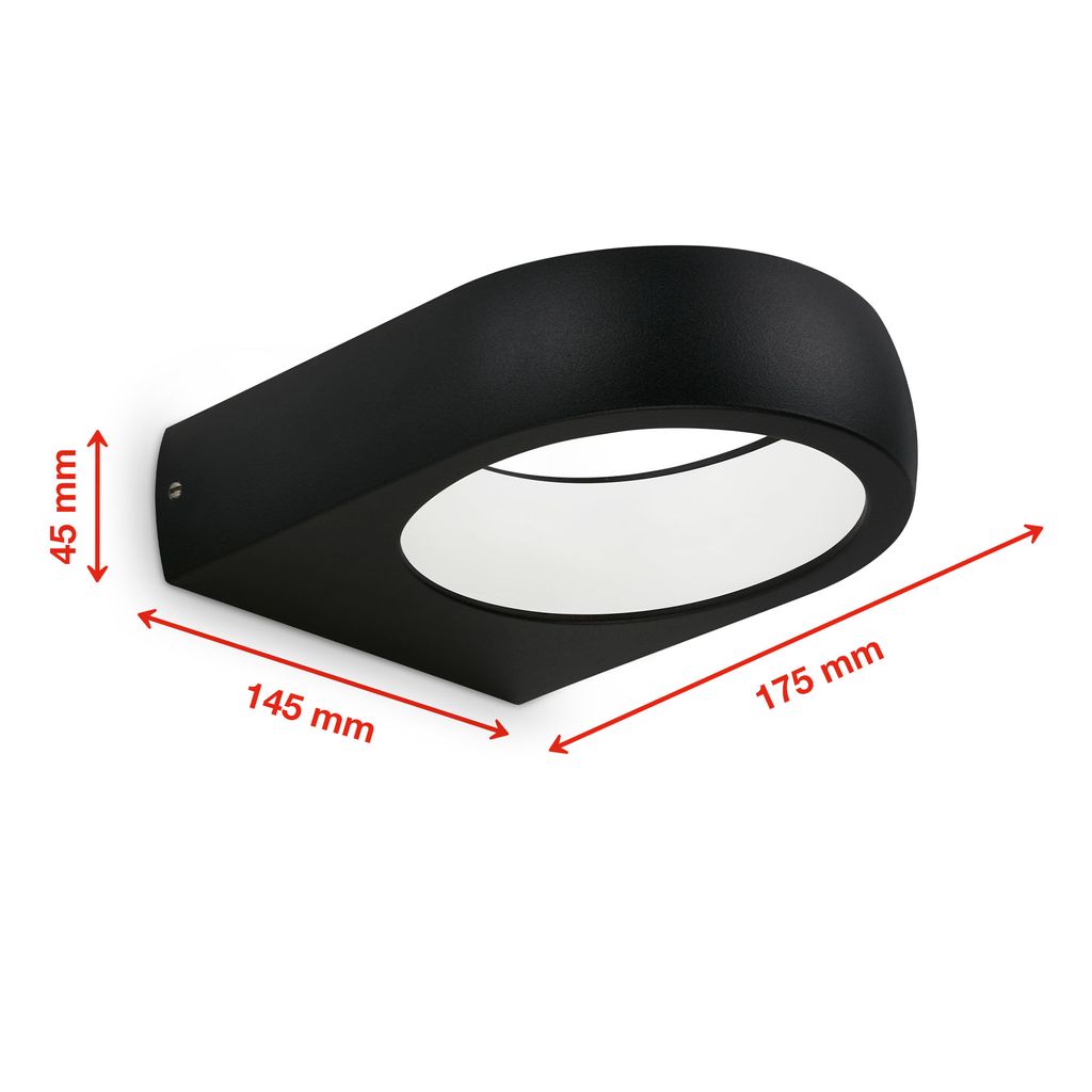 LED Wandleuchte Außen Up & Down - 1-flammig - Wandlampe 230V Bad 17.5x14.5 cm IP44 inkl Leuchtmittel 7.5W 680lm 4000K neutralweiße Lichtfarbe Hauswand Fassade I schwarz 5